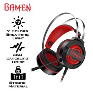GAMEN Headset Gaming GH1100 7 Color Breathing Lights Black